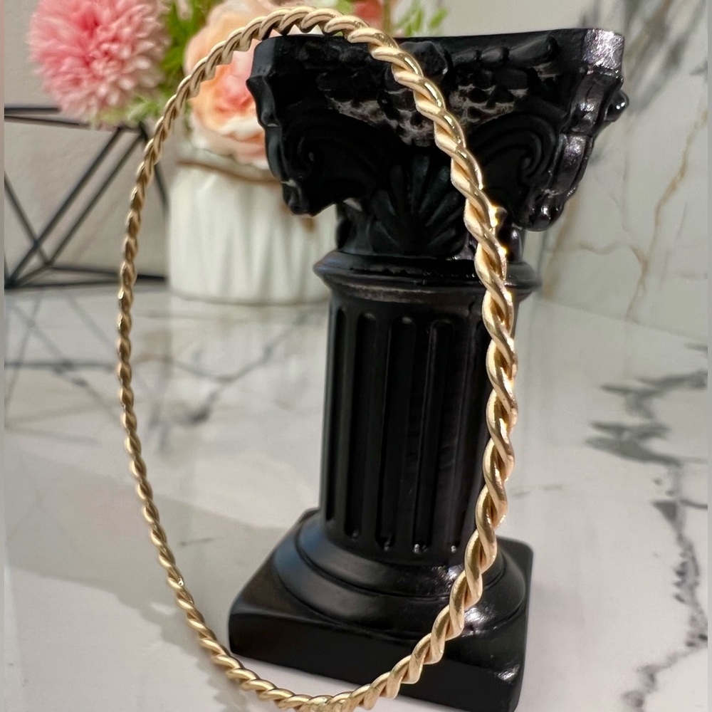 14K Solid Yellow Gold Endless Stackable Bangle bracelet Jewelry Christmas Gift